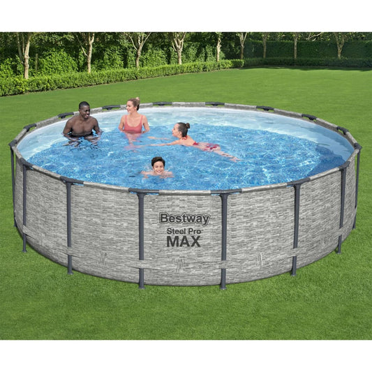 Bestway Power Steel Swimming Pool Rund 488X122 Cm