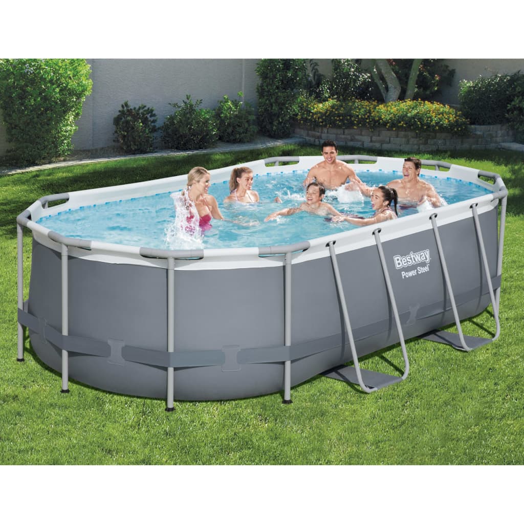 Bestway Power Steel Aufstellpool Oval