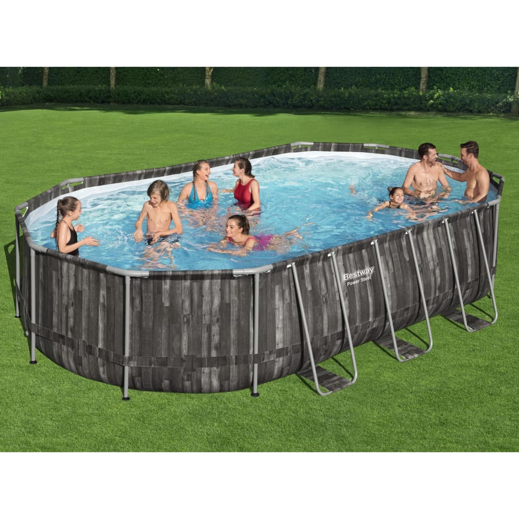 Bestway Power Steel Swimmingpool-Set Oval 488X305X107 Cm