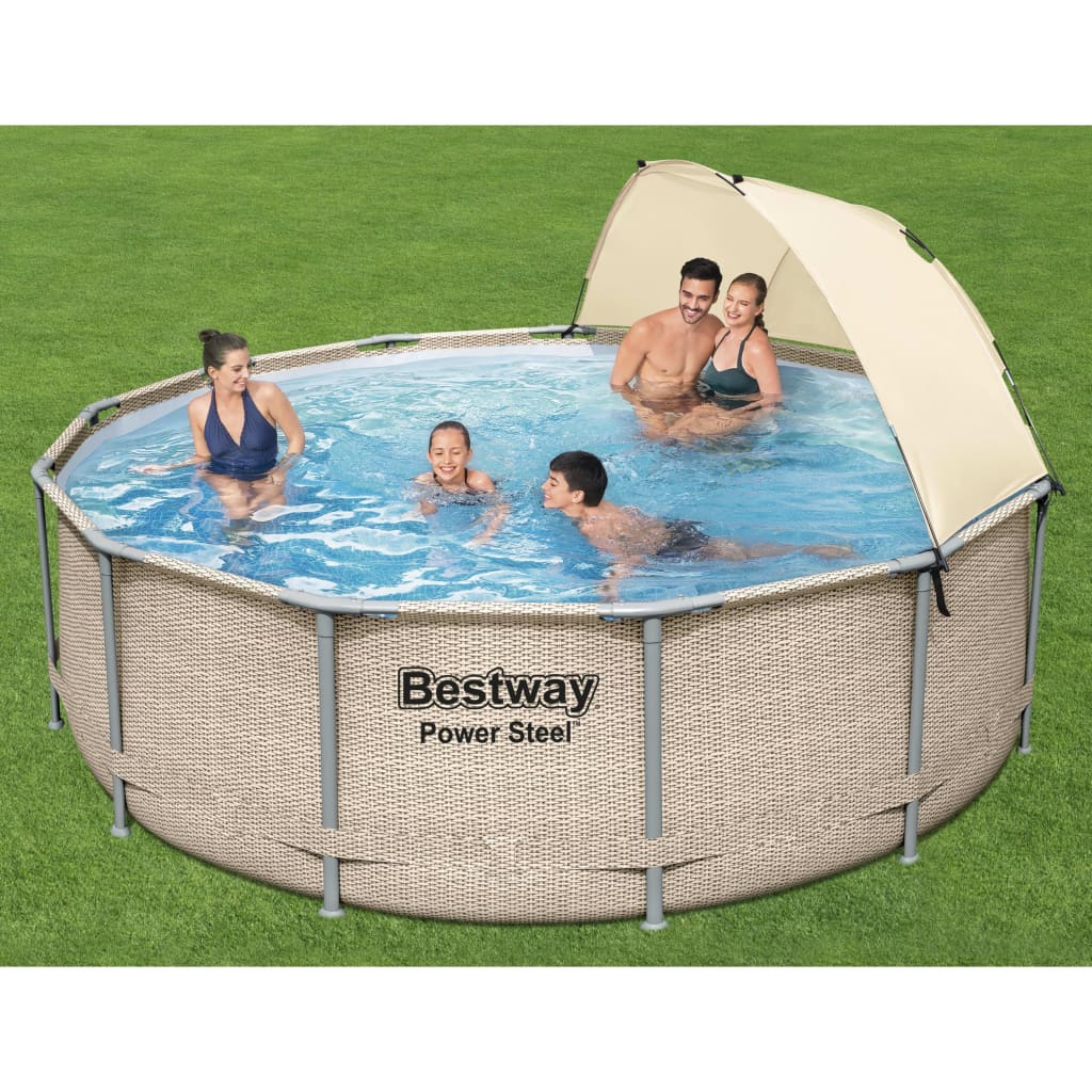 Bestway Power Steel Swimmingpool-Set Mit Dach 396X107 Cm