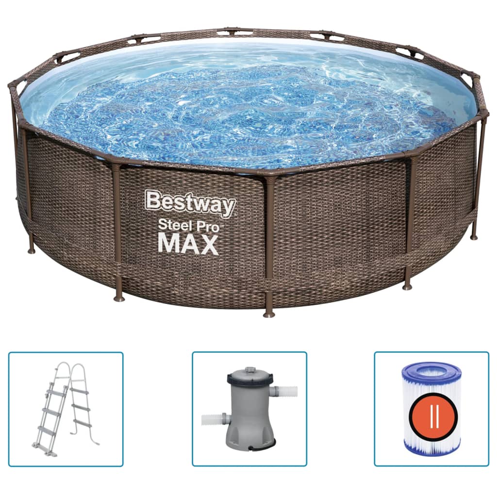 Bestway Steel Pro Max Swimmingpool-Set Deluxe Series Rund 366X100 Cm