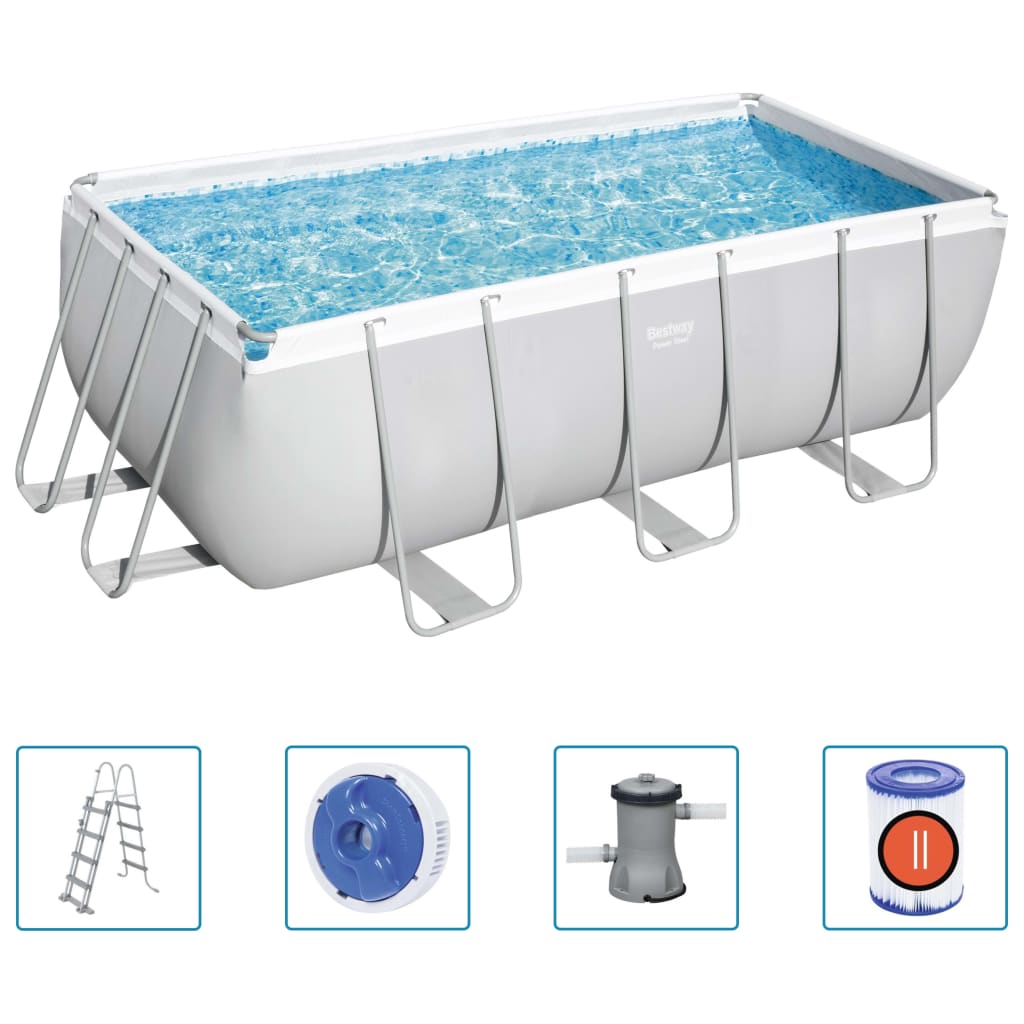 Bestway Power Steel Swimmingpool-Set Rechteckig