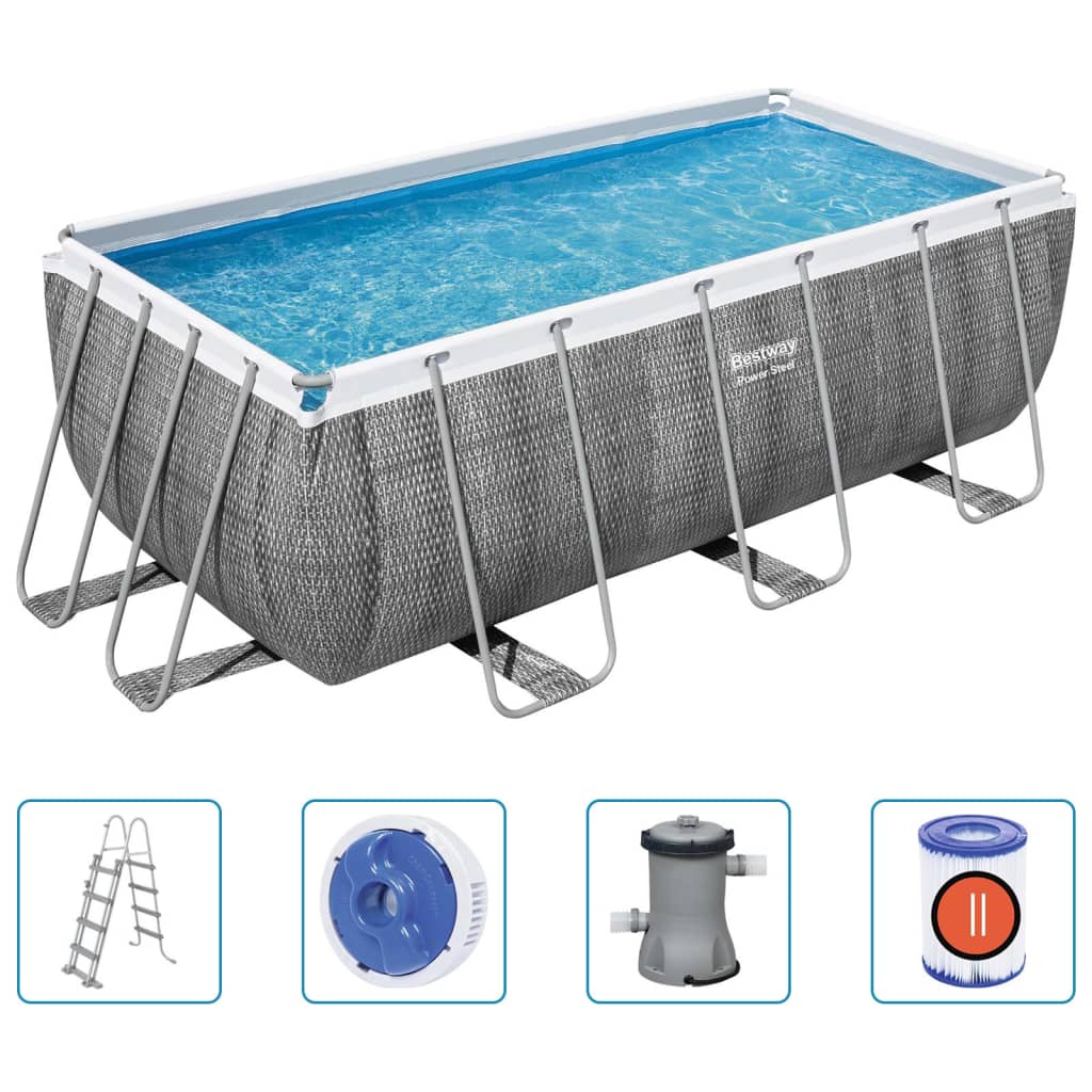 Bestway Power Steel Rechteckig Swimmingpool-Set 412X201X122 Cm