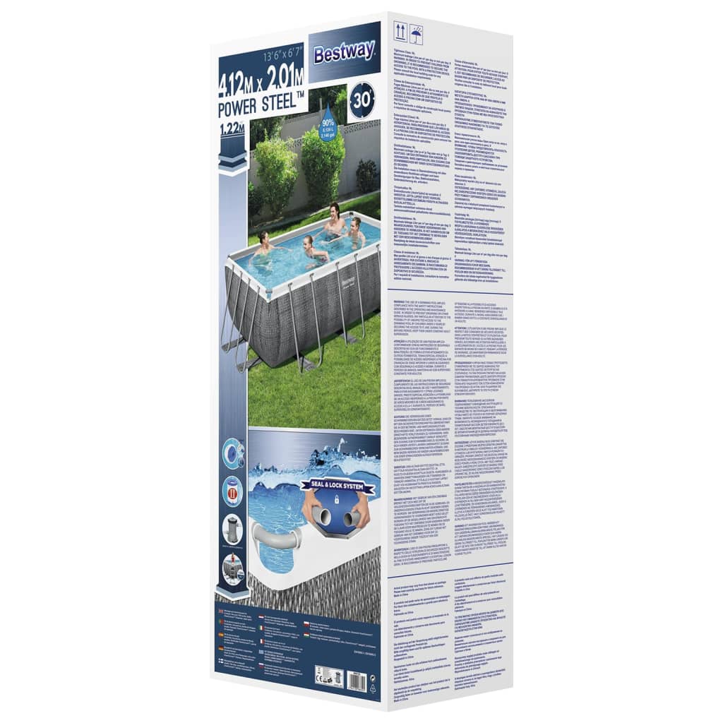 Bestway Power Steel Rechteckig Swimmingpool-Set 412X201X122 Cm