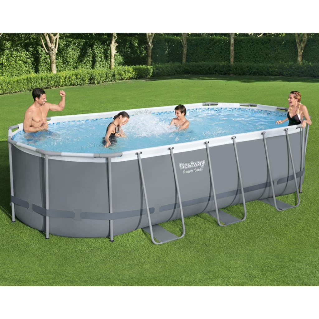 Bestway Power Steel Aufstellpool Oval