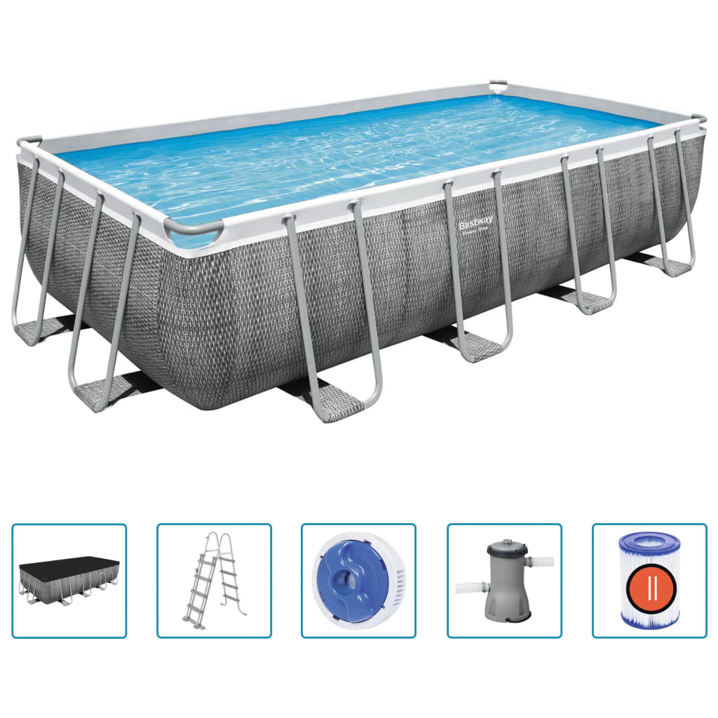 Bestway Power Steel Swimmingpool-Set Rechteckig