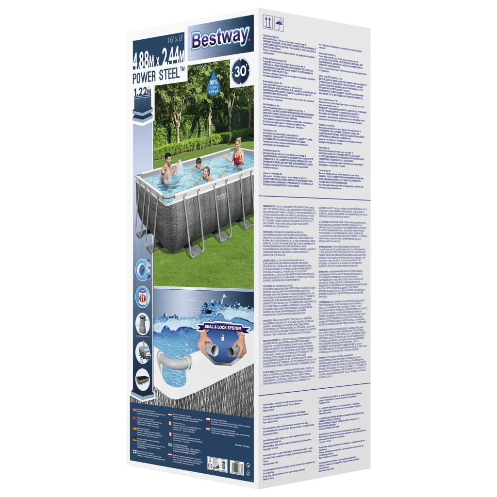 Bestway Power Steel Swimmingpool-Set Rechteckig