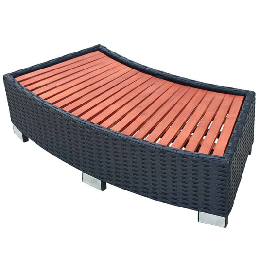 Spa-Einstiegsstufe Poly Rattan 92×45×25 Cm