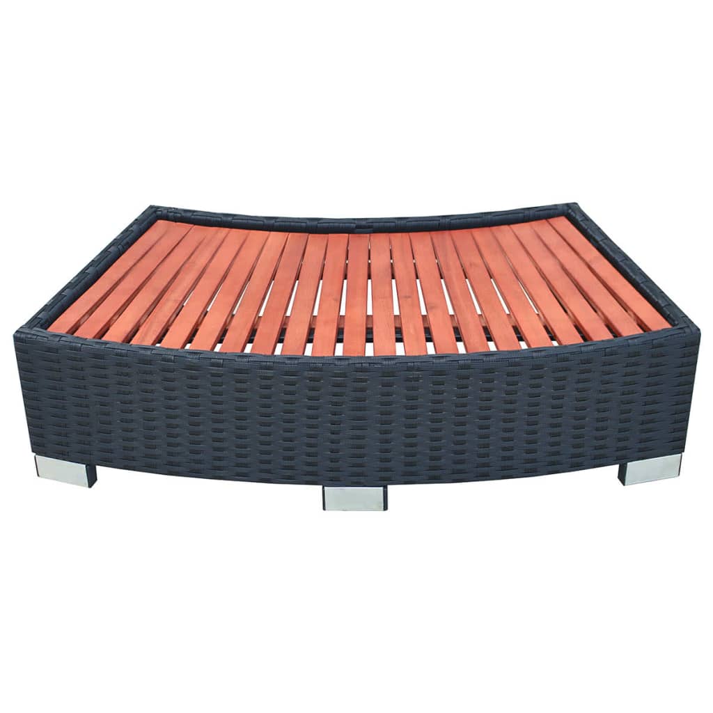 Spa-Einstiegsstufe Poly Rattan 92×45×25 Cm