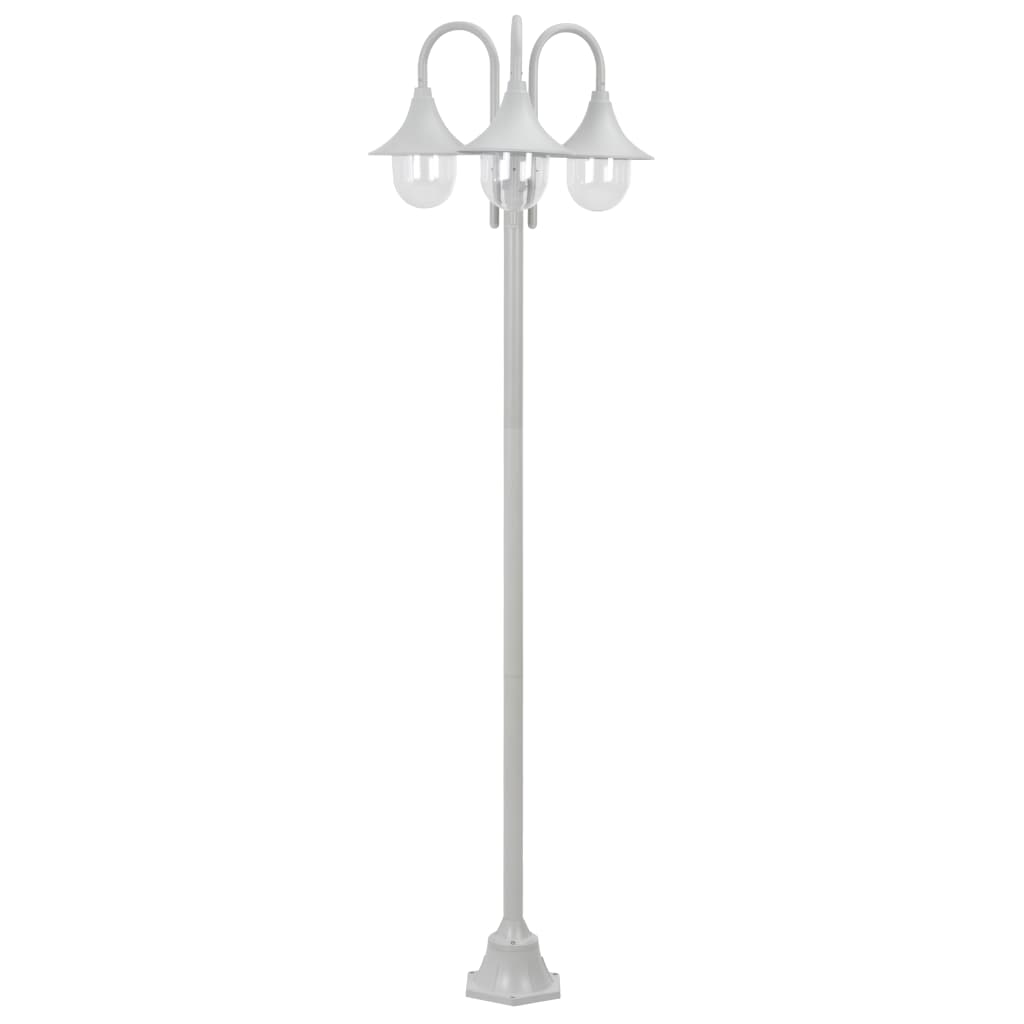 Garten-Pollerleuchte E27 220 Cm Aluminium 3-Laterne