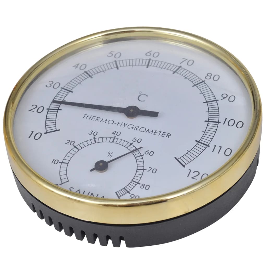 5-Tlg. Saunazubehör Mit Eimer Löffel Sanduhr Thermo-Hygrometer