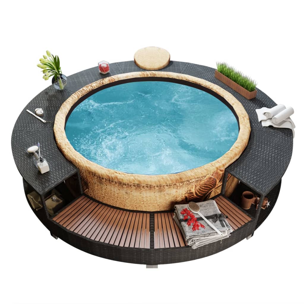 Whirlpool-Umrandung Poly-Rattan