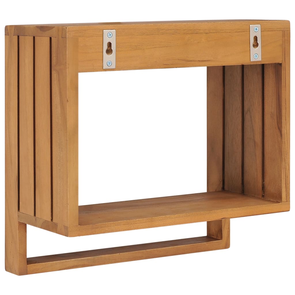 Handtuchregal Zur Wandmontage 35×20×35 Cm Teak Massivholz Braune Eiche