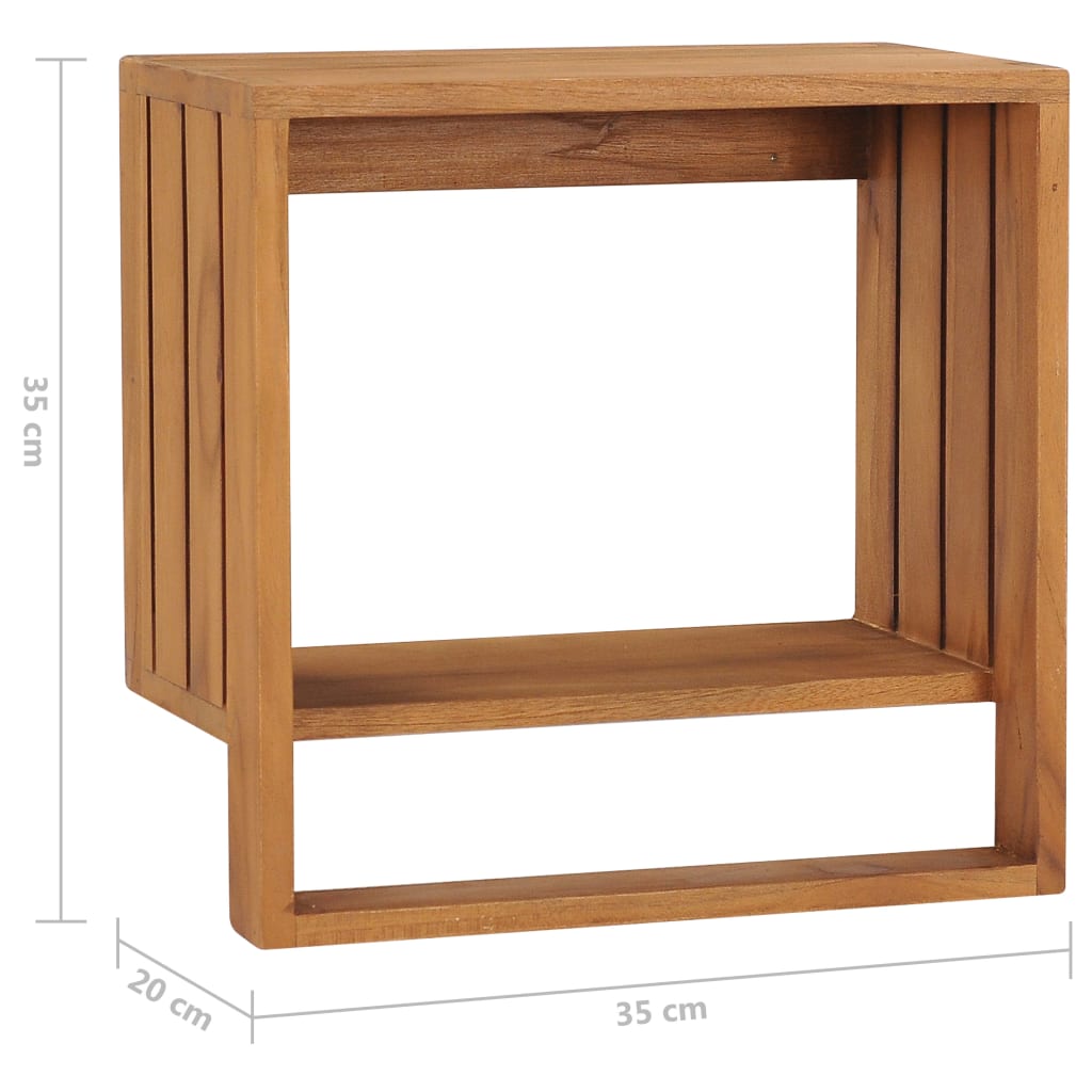 Handtuchregal Zur Wandmontage 35×20×35 Cm Teak Massivholz Braune Eiche