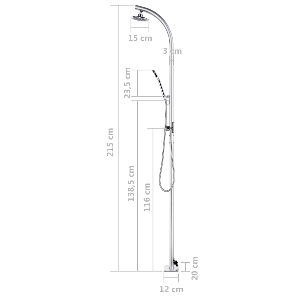 Gartendusche 215 Cm Aluminium Beige