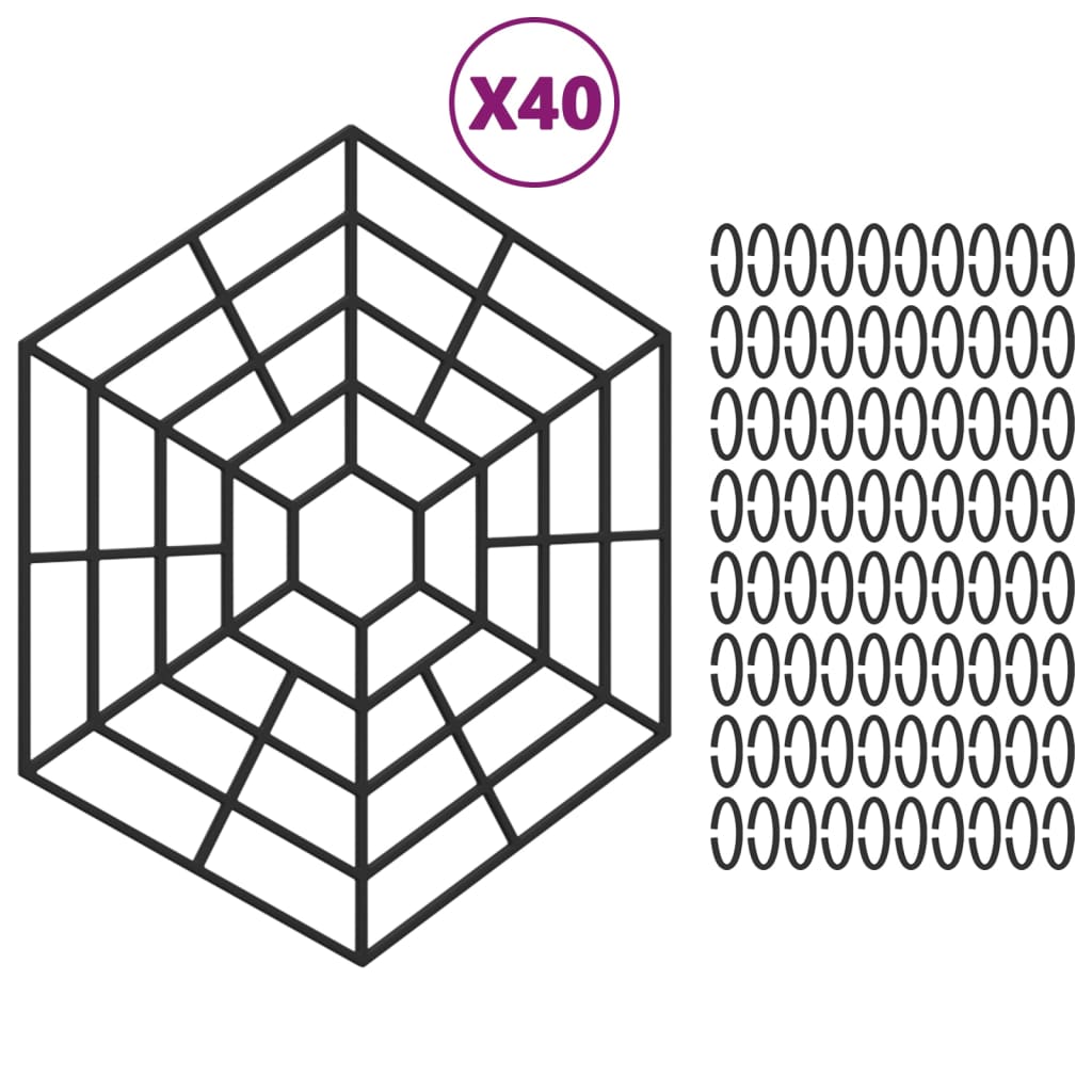 Teichgitter 40 Stk. Schwarz Polypropylen