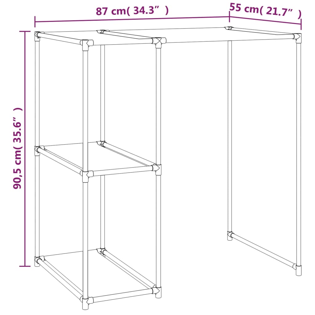 Waschmaschinenregal 87X55X90,5 Cm Eisen