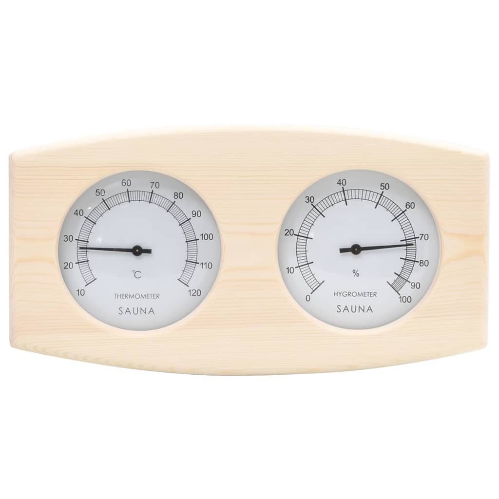 2-In-1 Sauna-Hygrothermograph Und Sanduhr Set Massivholz Kiefer