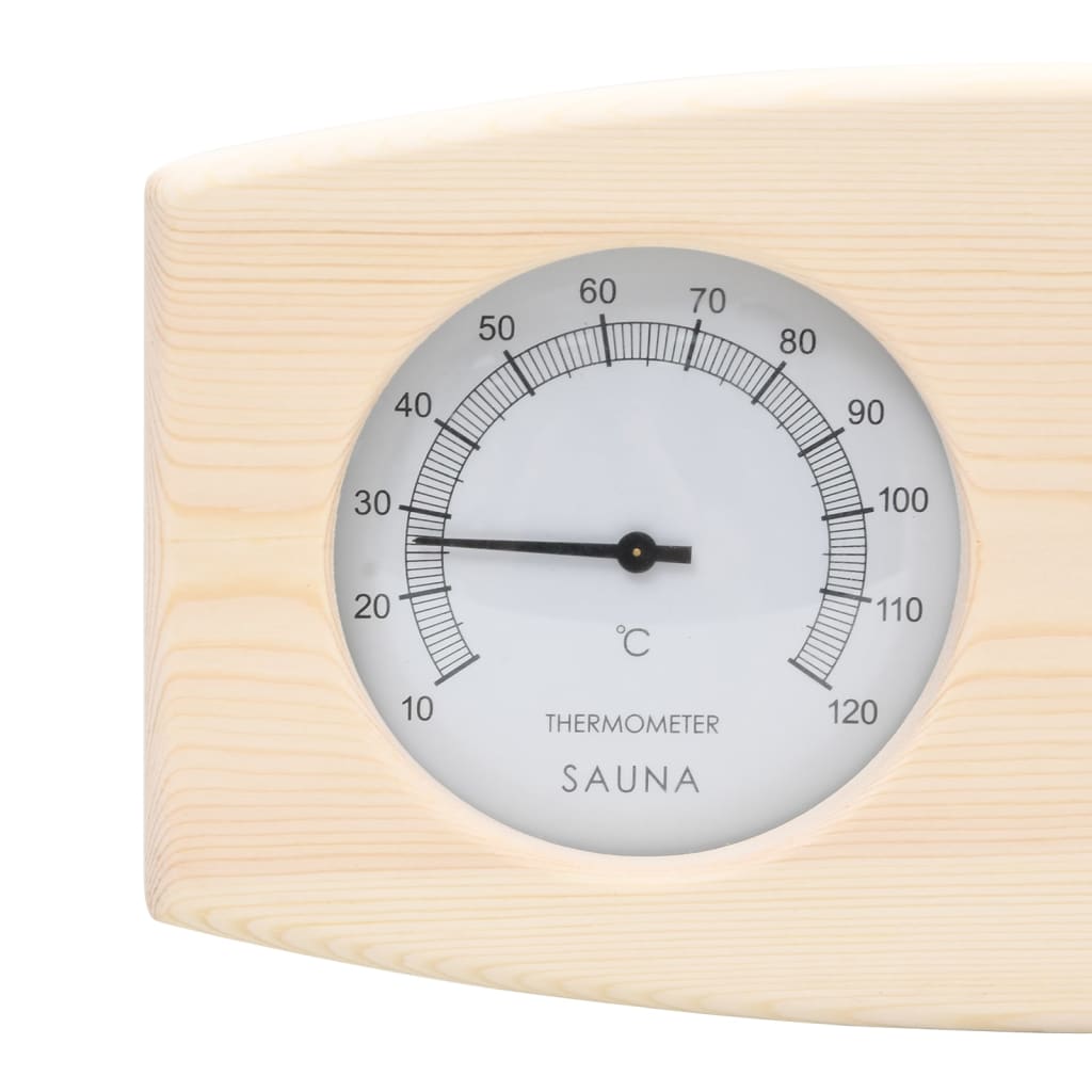 2-In-1 Sauna-Hygrothermograph Und Sanduhr Set Massivholz Kiefer