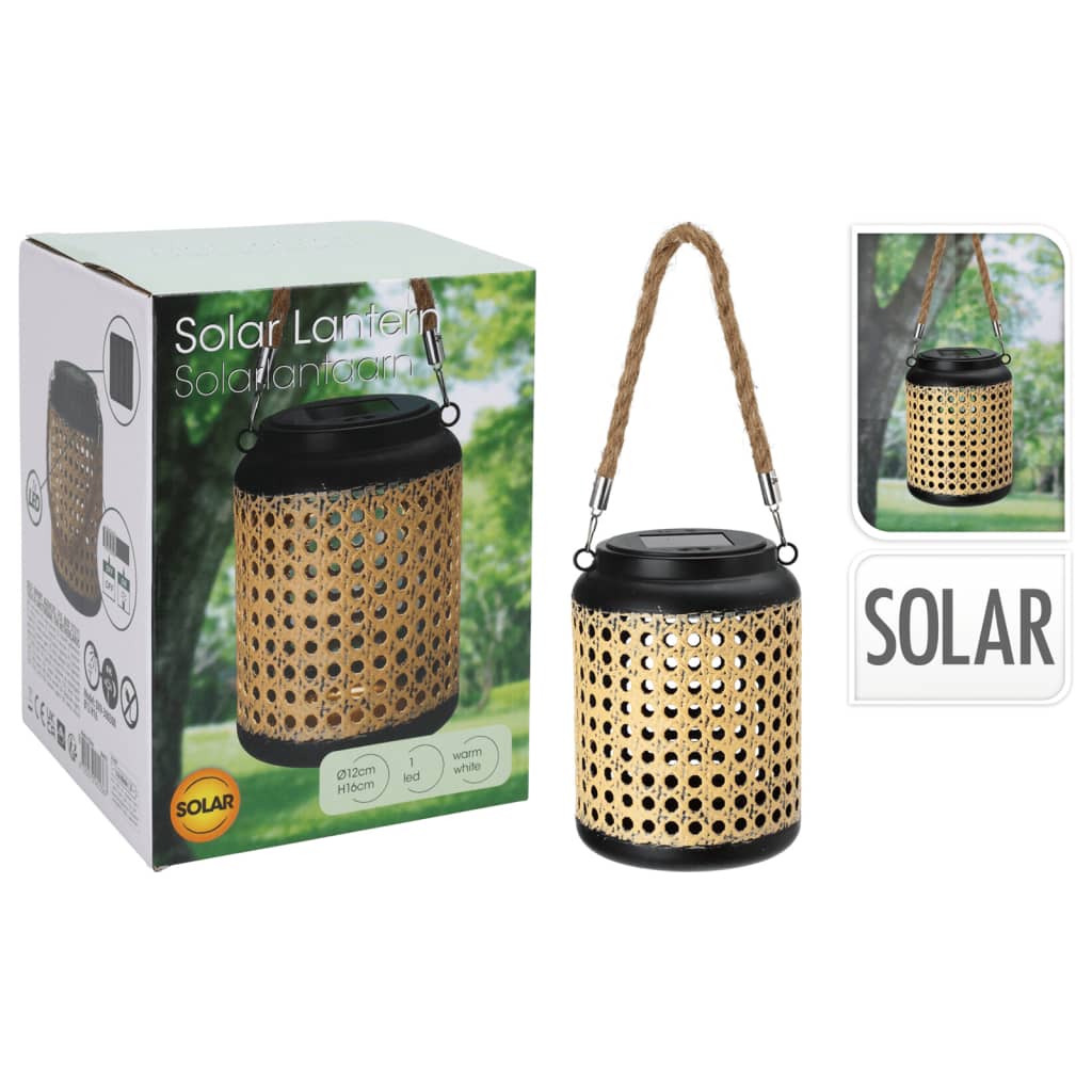 Progarden Led-Solarlaterne Mit Griff 12X16 Cm Natur