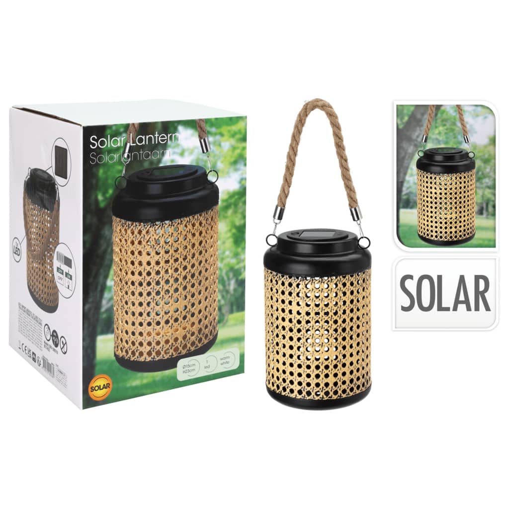 Progarden Led-Solarlaterne Mit Griff 15X23 Cm Natur