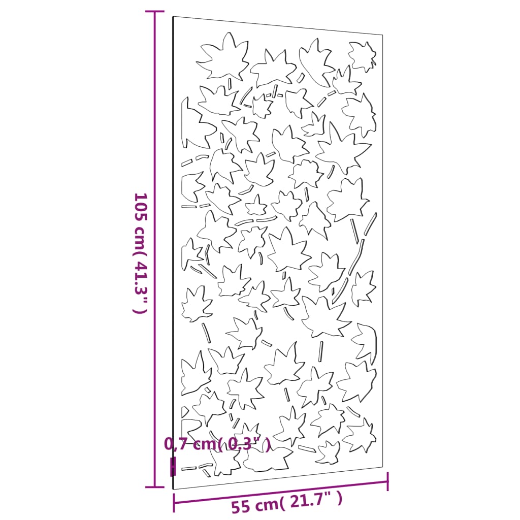 Garten-Wanddeko 105X55 Cm Cortenstahl Ahornblatt-Design