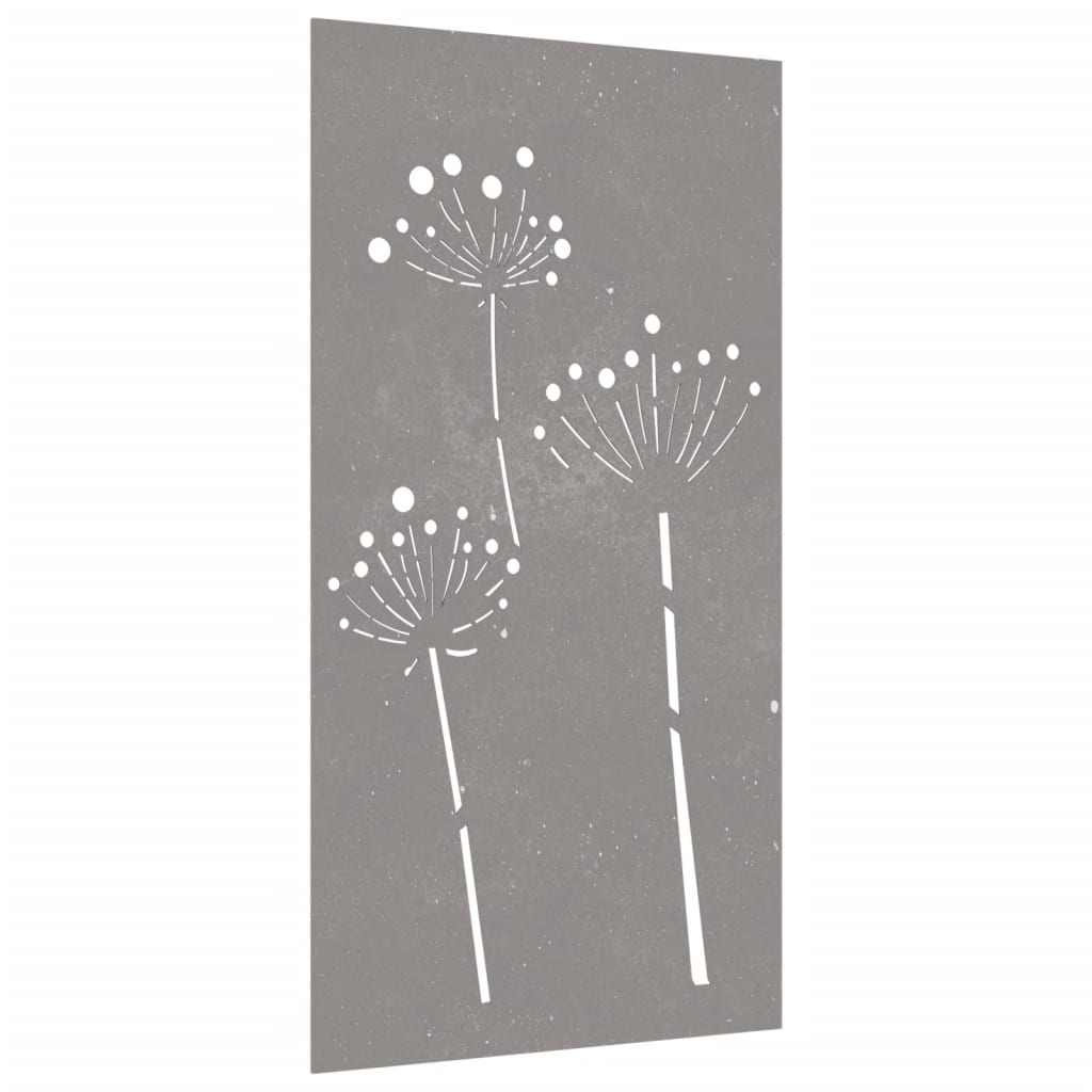 Garten-Wanddeko 105X55 Cm Cortenstahl Blumen-Design