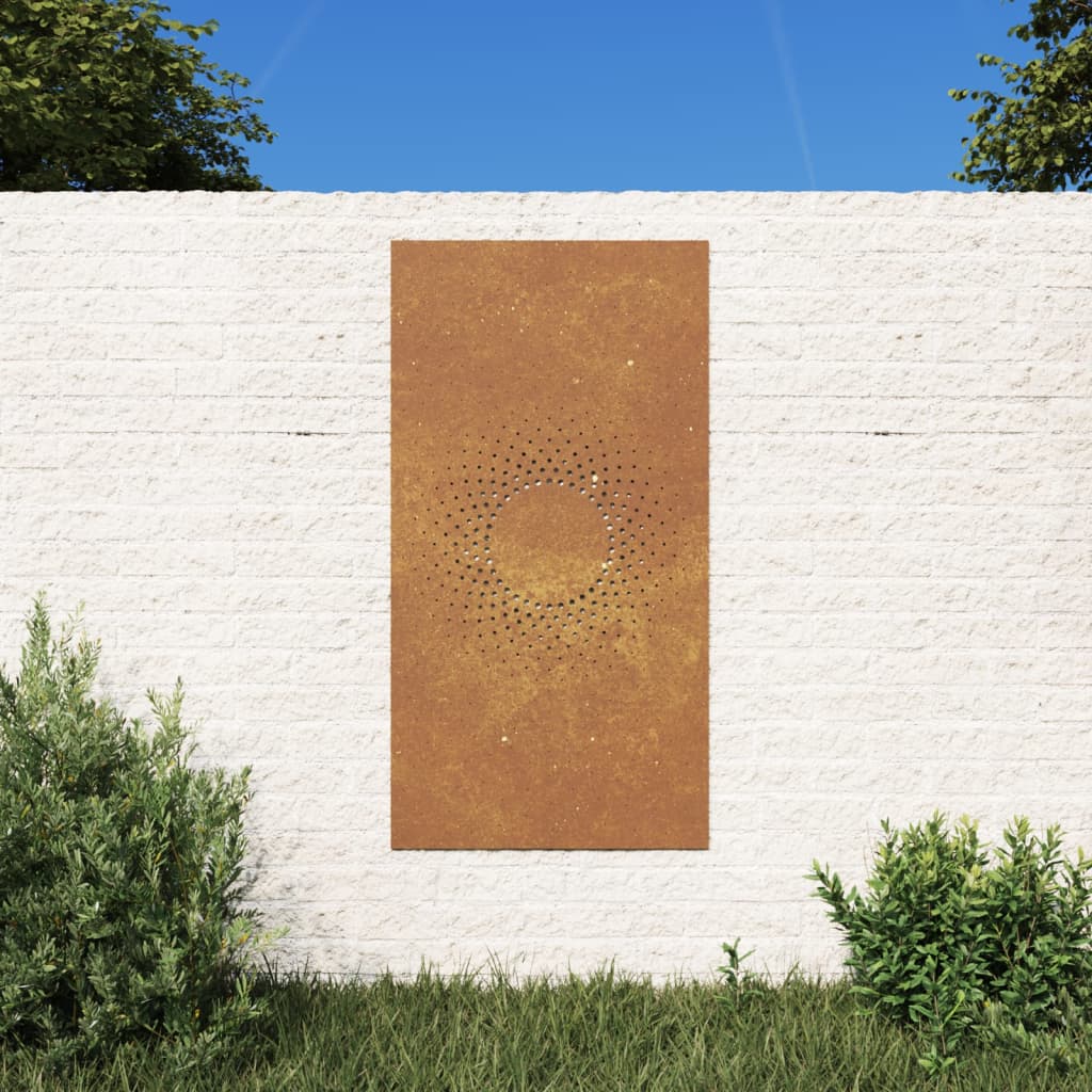 Garten-Wanddeko 105X55 Cm Cortenstahl Sonne-Design