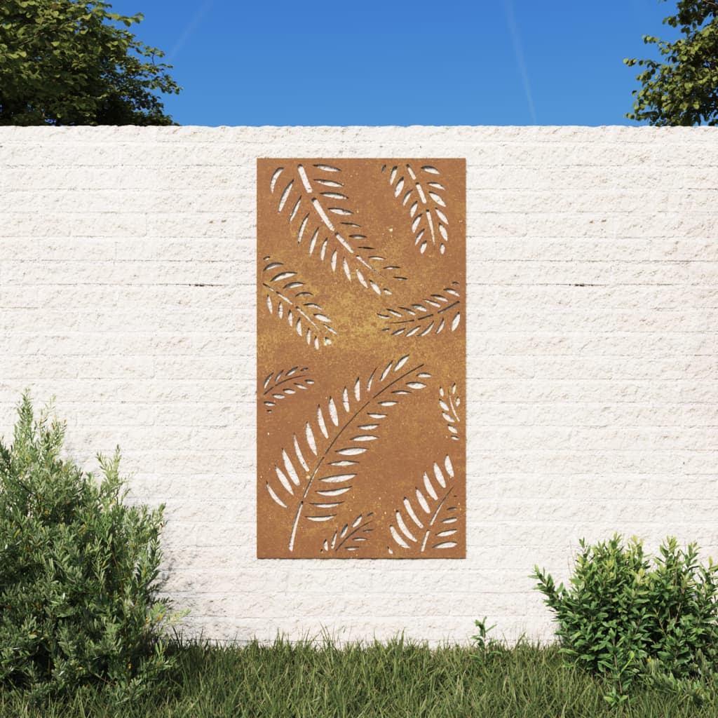 Garten-Wanddeko 105X55 Cm Cortenstahl Blatt-Design