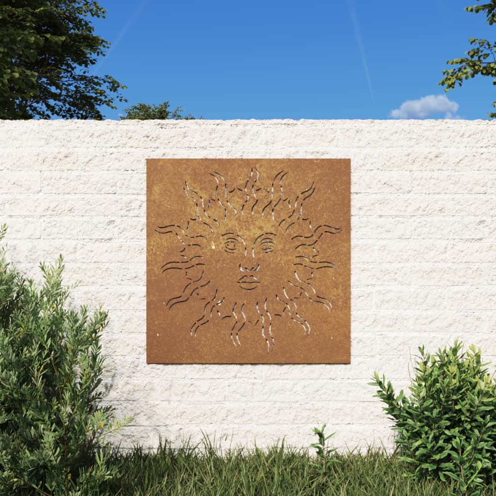 Garten-Wanddeko 55X55 Cm Cortenstahl Sonne-Design