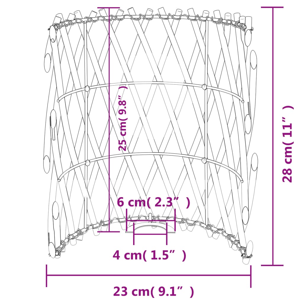 Lampenschirm Ø23X28 Cm Korbweide