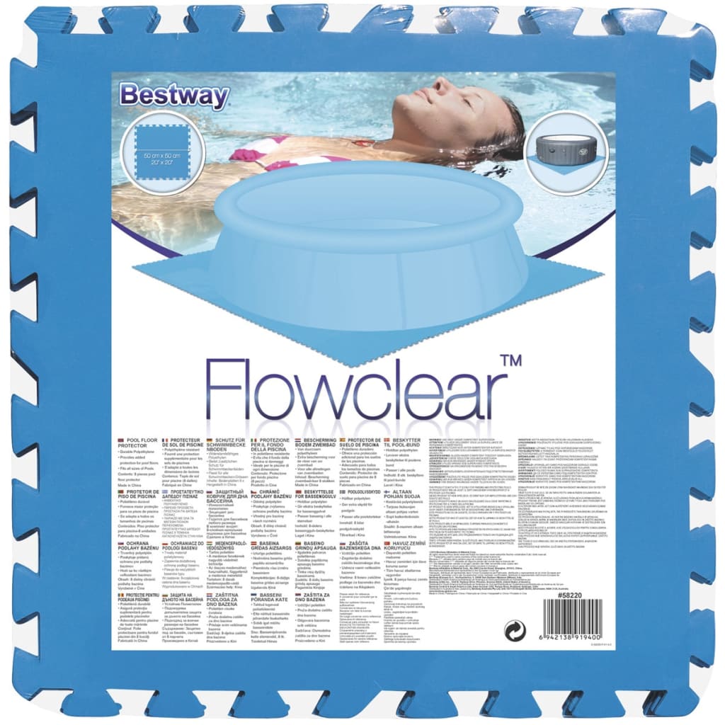 Bestway Pool-Bodenschutz 8 Stk. Blau 58220