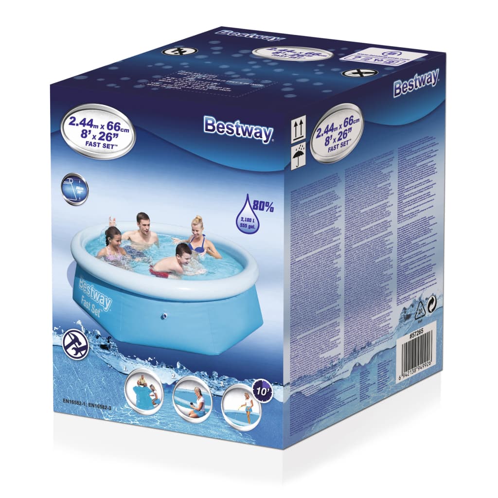 Bestway Swimmingpool Aufblasbar Rund Fast Set 244X66 Cm 57265