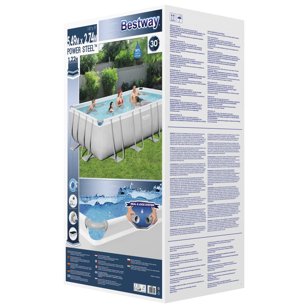 Bestway Power Steel Swimmingpool-Set Rechteckig 549X274X122 Cm