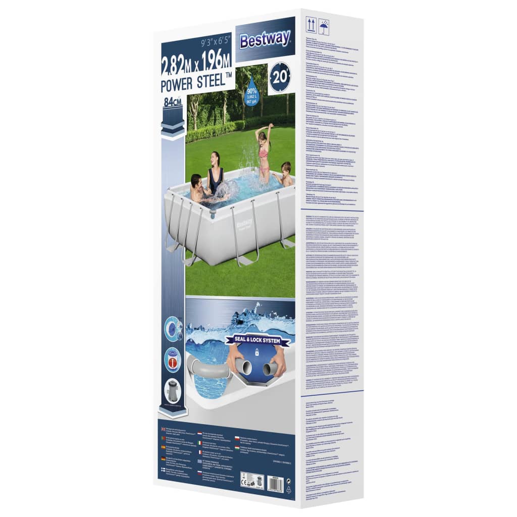 Bestway Power Steel Pool-Set Rechteckig 282X196X84 Cm