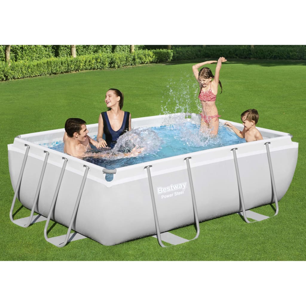 Bestway Power Steel Pool-Set Rechteckig 282X196X84 Cm