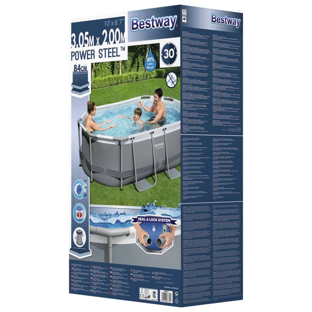 Bestway Power Steel Aufstellpool Oval 305X200X84 Cm