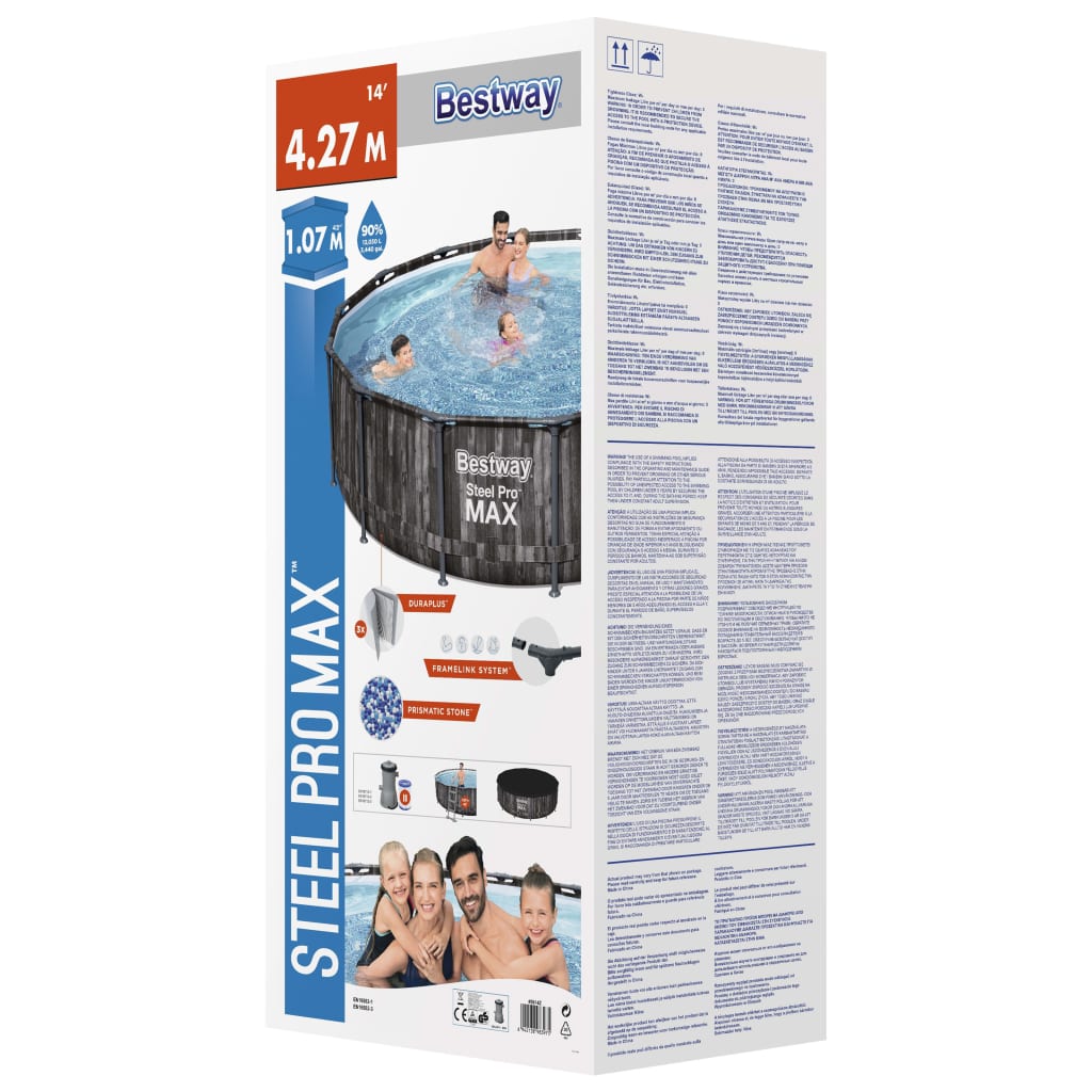 Bestway Steel Pro Max Swimmingpool-Set Rund 427X107 Cm