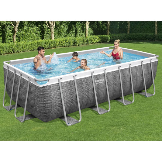 Bestway Power Steel Pool-Set Rechteckig 488×244×122 Cm