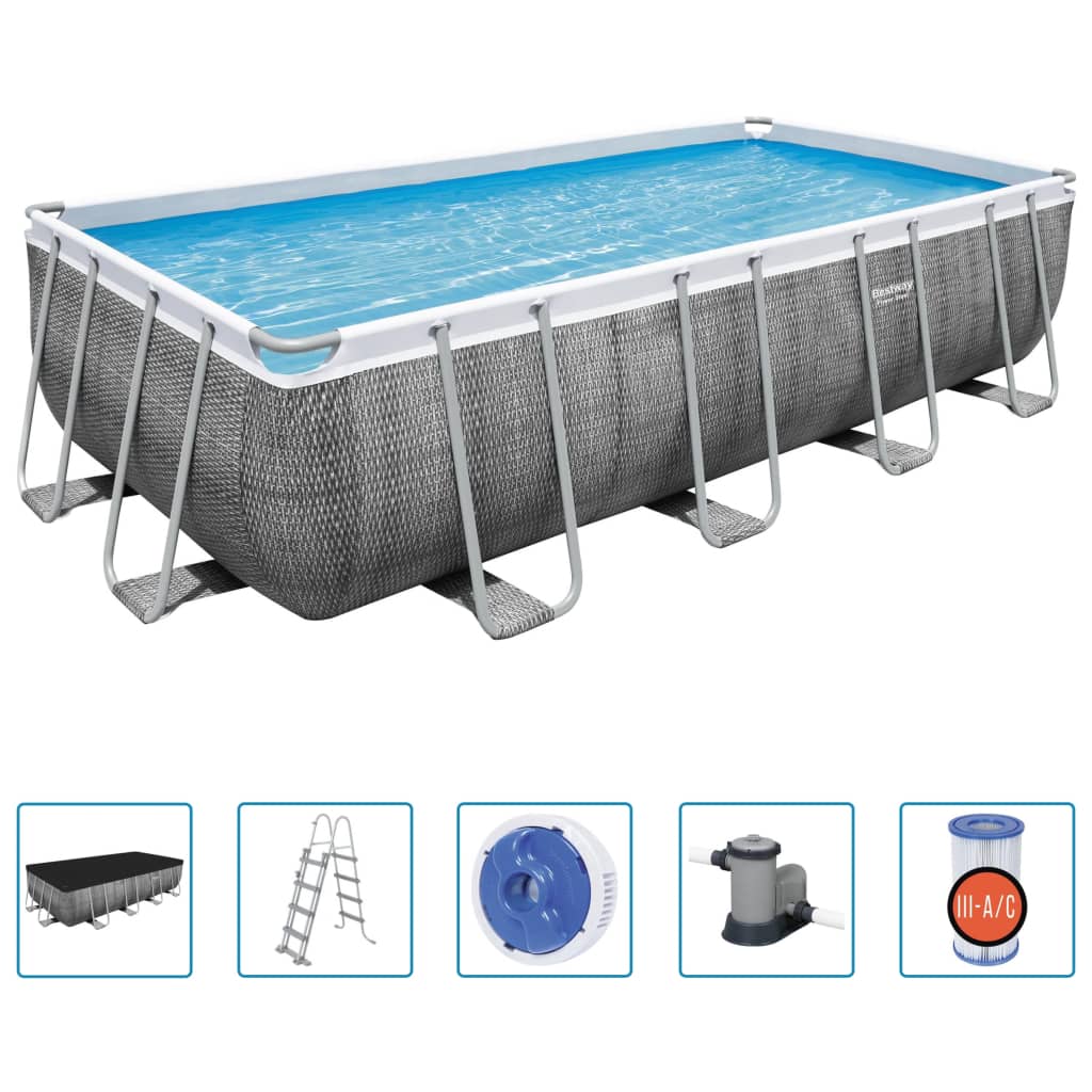 Bestway Pool-Set Power Steel Rechteckig 549X274X122 Cm