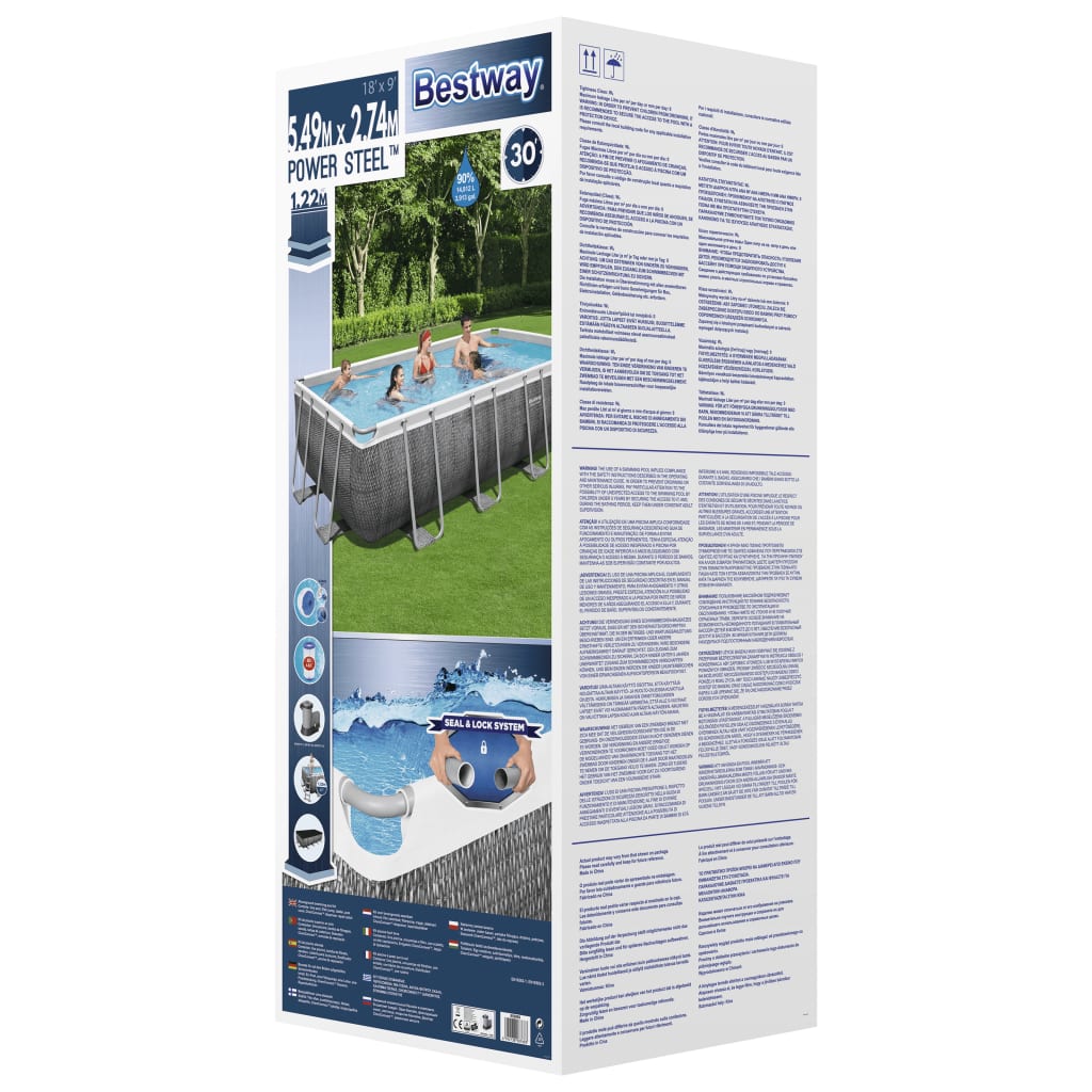 Bestway Pool-Set Power Steel Rechteckig 549X274X122 Cm