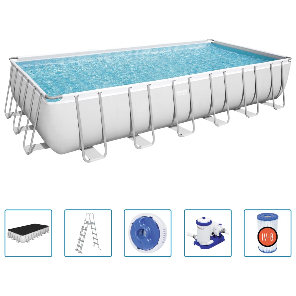 Bestway Power Steel Pool-Set Rechteckig 732X366X132 Cm