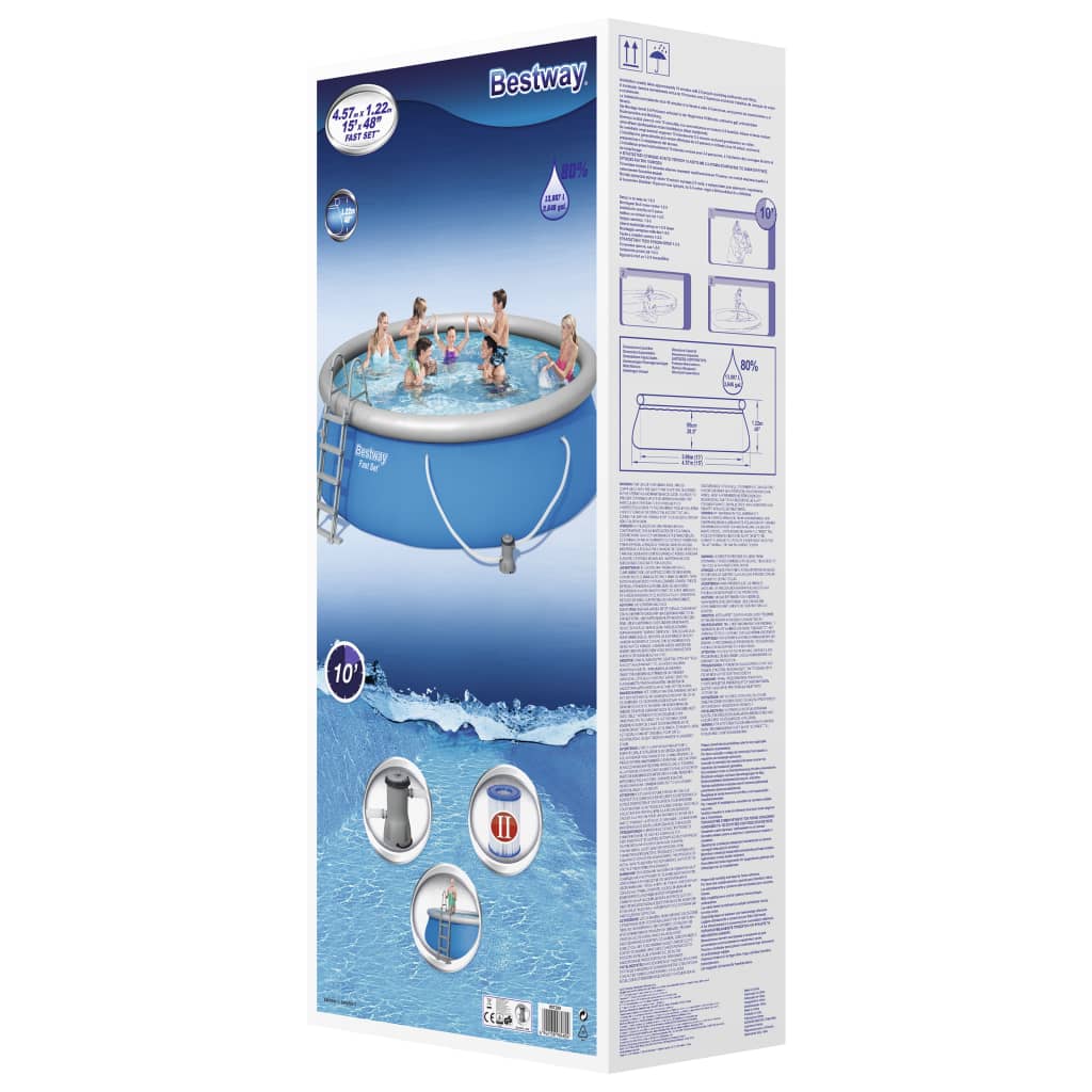 Bestway Fast Set Pool-Set Aufblasbar Rund 457X122 Cm