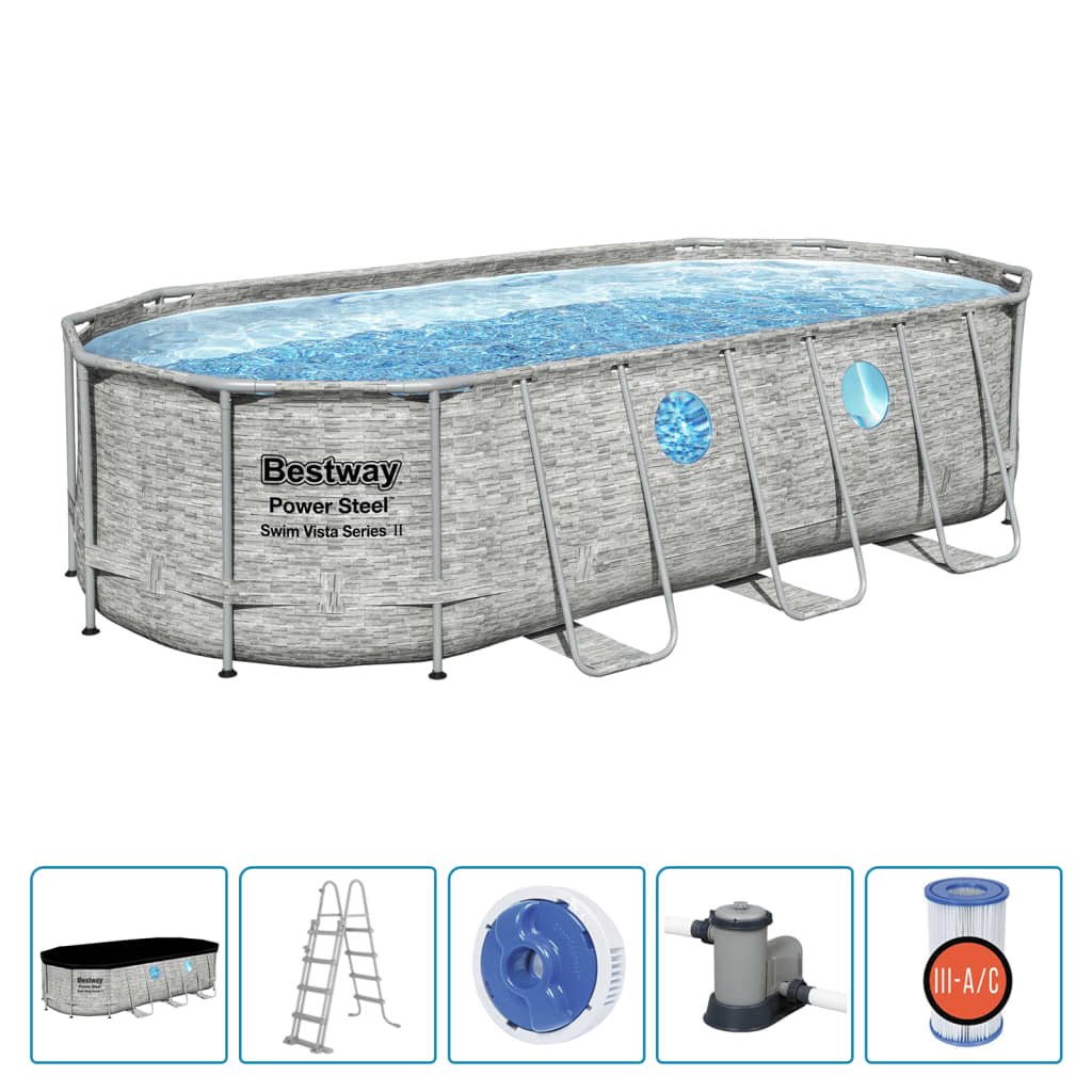 Bestway Pool-Set Power Steel Swim Vista Serie 549X274X122 Cm