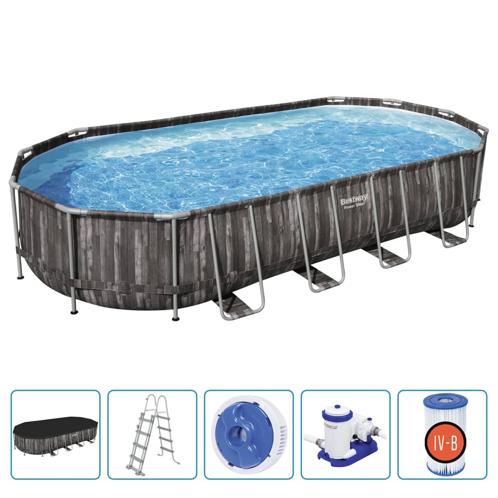 Bestway Swimmingpool Set Oval 7,32X3,66X1,22 M