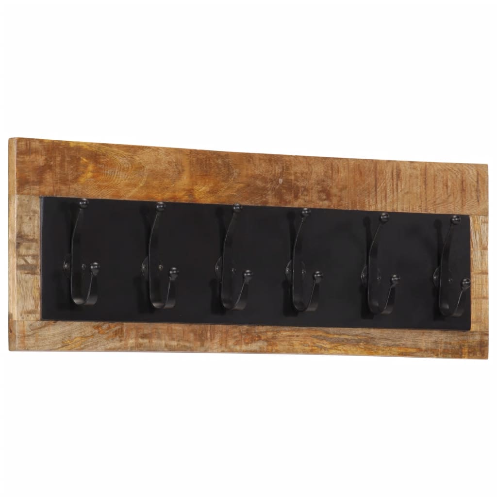 Wandgarderobe Mit 6 Haken Massivholz Mango