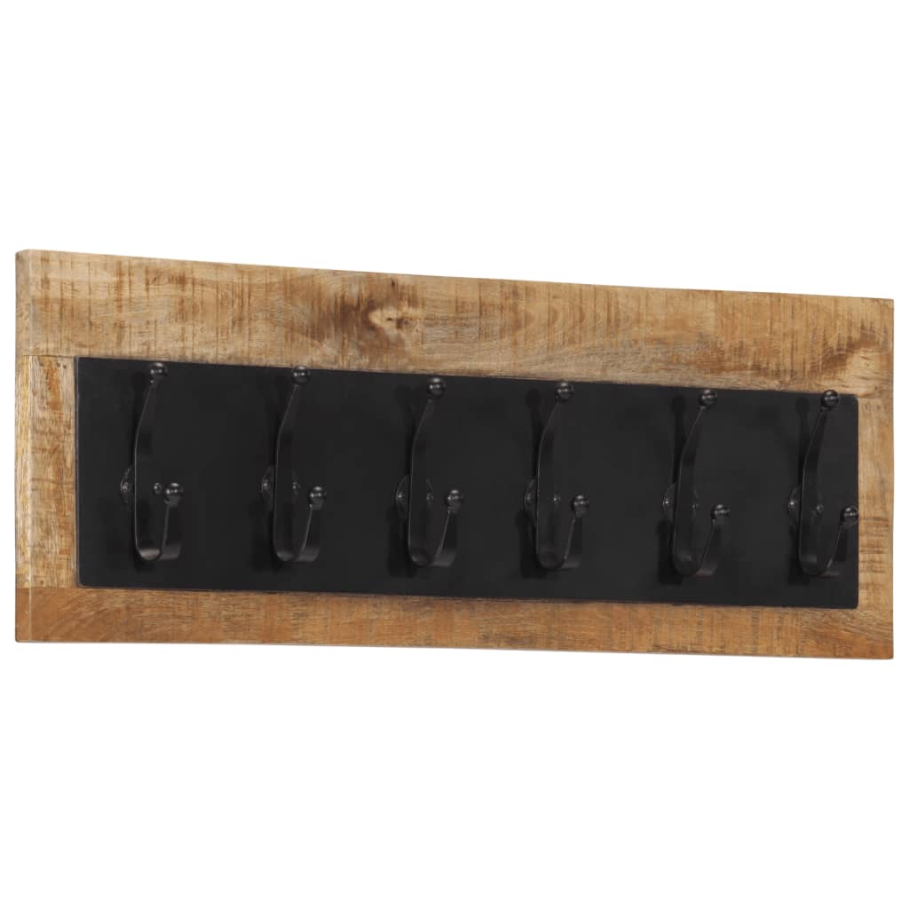 Wandgarderobe Mit 6 Haken Massivholz Mango