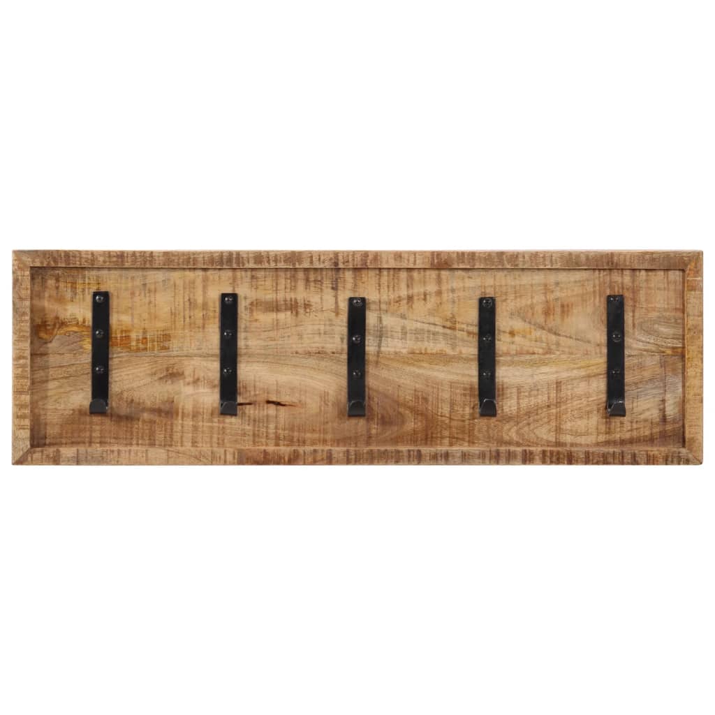 Wandgarderobe Mit 5 Haken Massivholz Mango