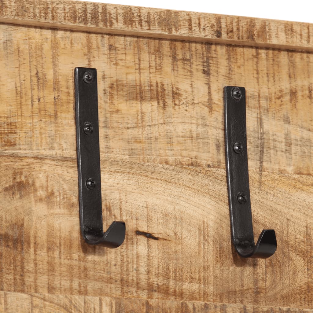 Wandgarderobe Mit 5 Haken Massivholz Mango