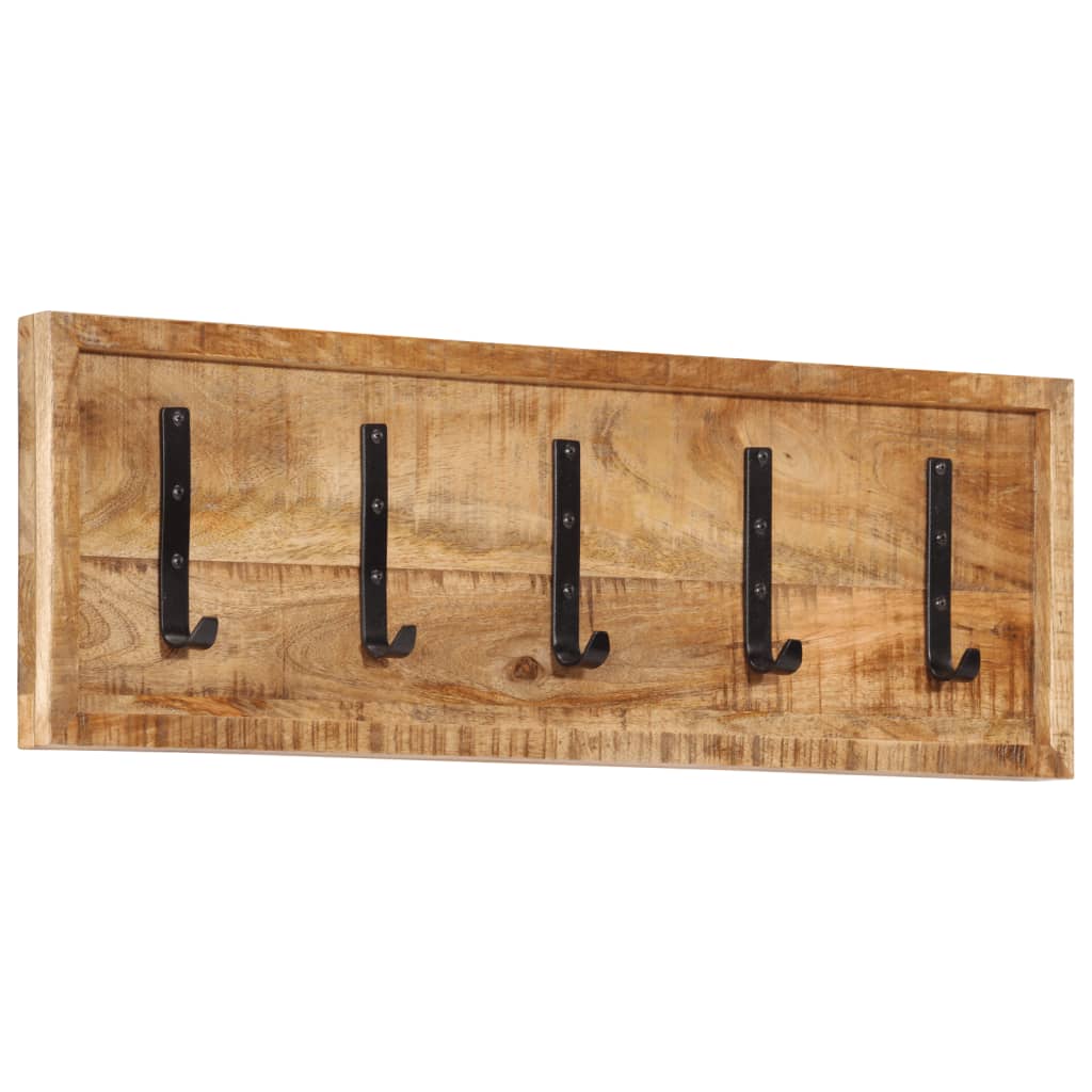 Wandgarderobe Mit 5 Haken Massivholz Mango